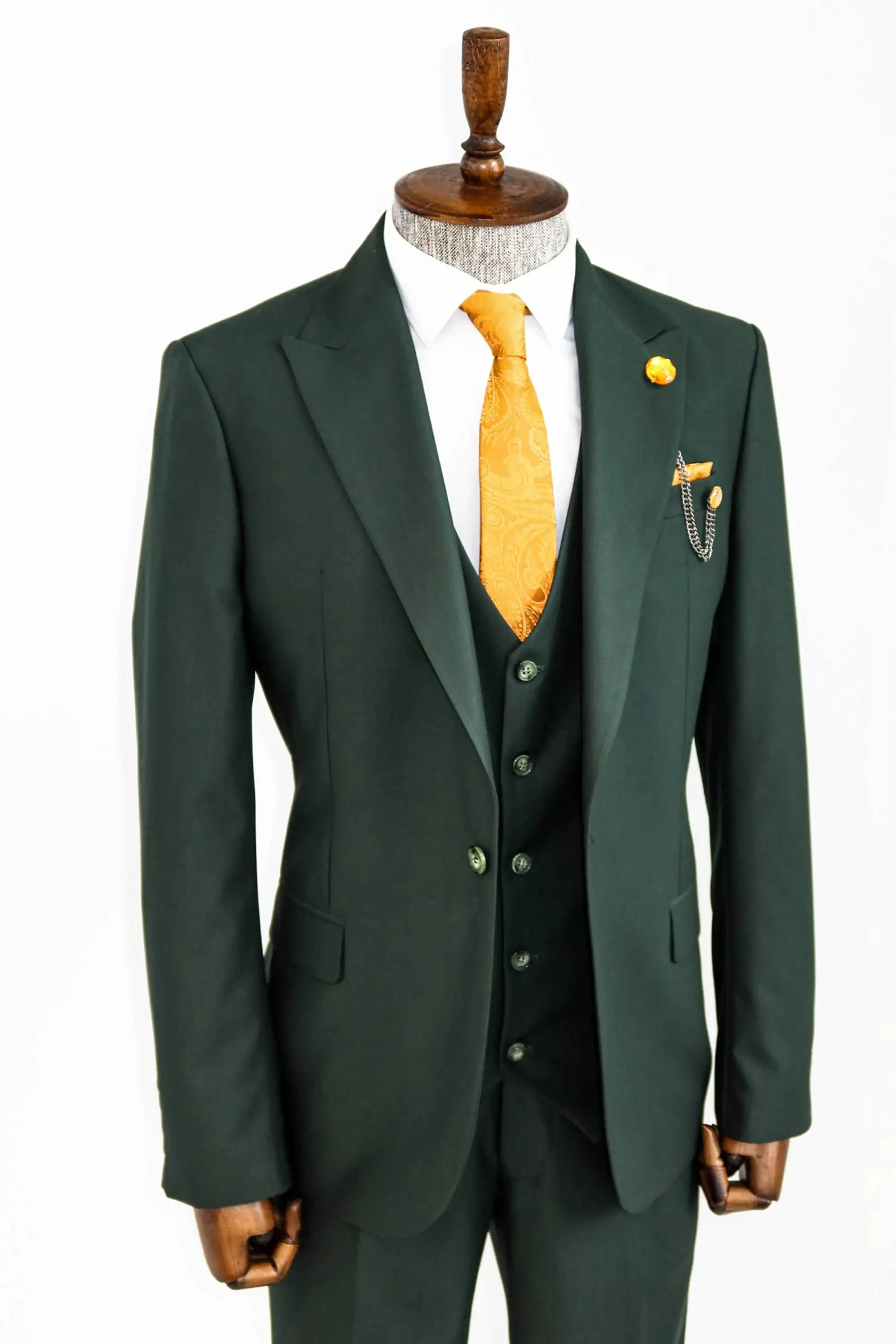 Luxury green Men Formal Suits For Business Wedding Bridegroom Wear Blazer Sets Custom Made (Jacket+Pants+Vest Costume Homme