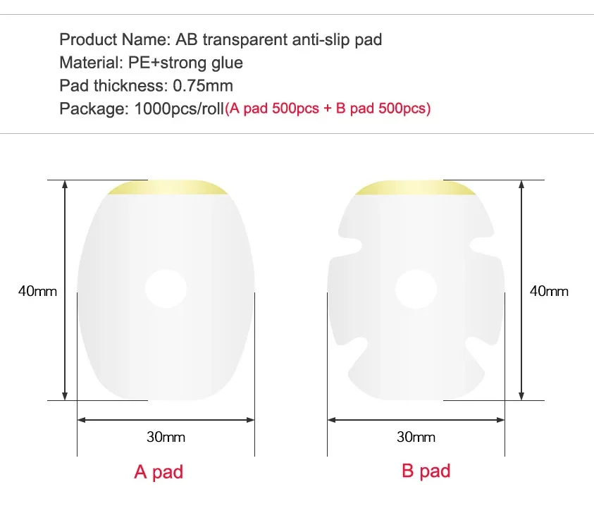 1000 Stück optische transparente AB doppelseitiger Linsenschutz Anti-Rutsch-Pad konvexer konkaver Aufkleber Edger Blocking Pad – Detail 2