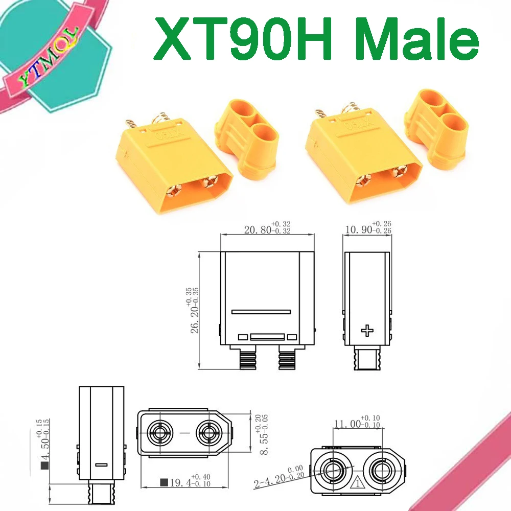 2Pcs XT90U Man Vrouw Bullet Connector Plug De Upgrade Voor Rc Fpv Lipo Batterij Rc Quadcopter