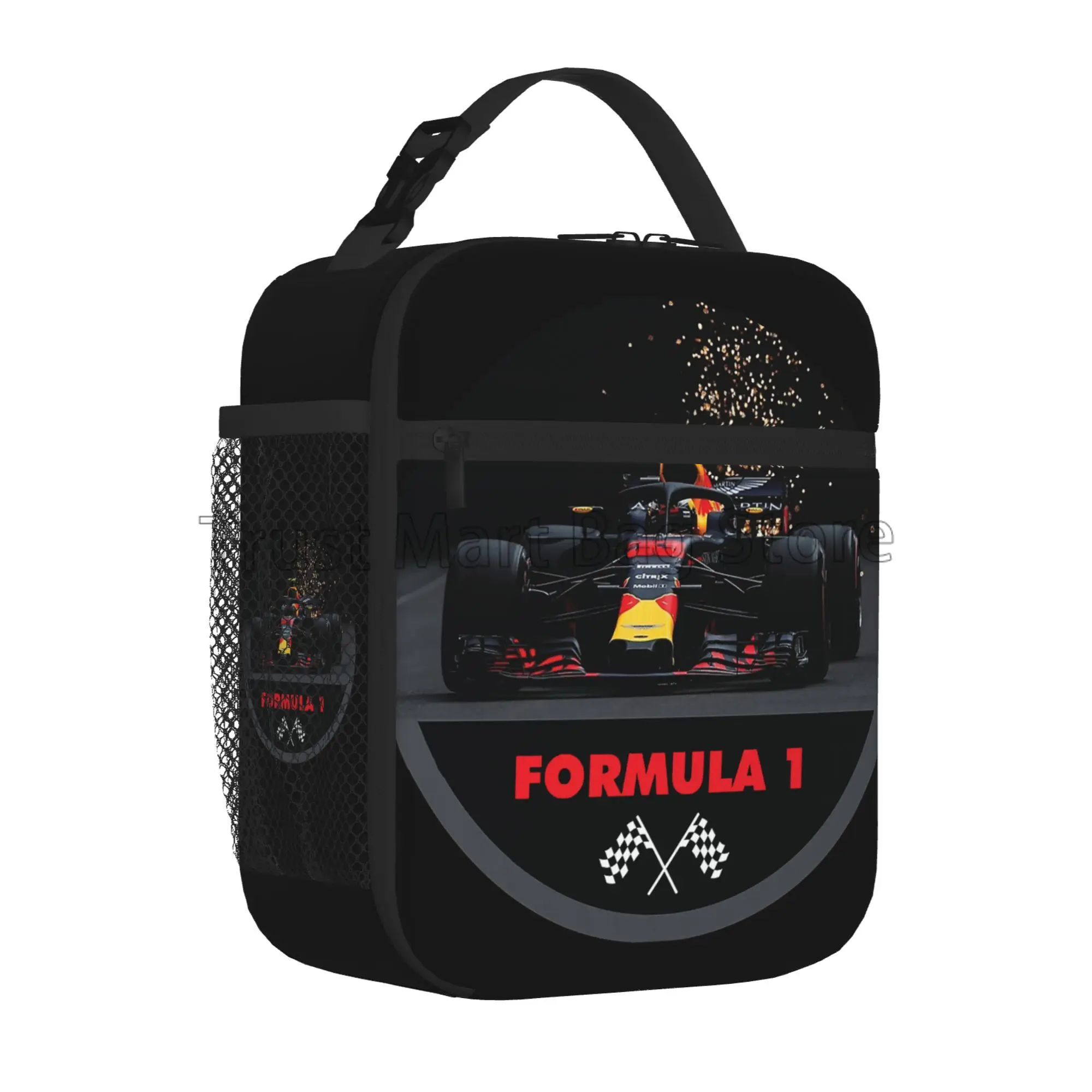 F1 Car Racing Insulated Lunch Bag Portable Reusable Thermal Lunch Box with Zipper for Women Men Picnic Beach Travel Camping