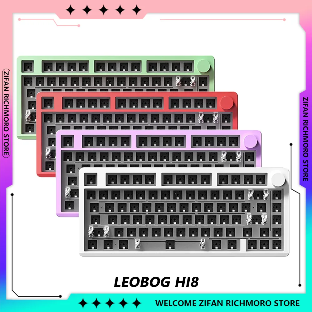 Leobog Hi8 Tri-Mode Wireless Bluetooth Keyboard Aluminum Alloy Hot Swap Mechanical Keyboard Kit Customize Gaming Keyboards Kits