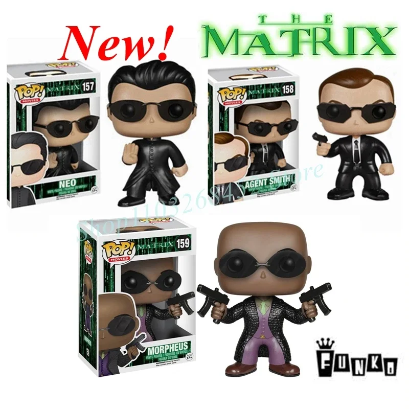 FUNKO POP Movie&TV The Matrix NEO #157 Agent Smith #158 Morpheus #159 Vinyl Dolls Action Figures Collection Model Toys for Gift