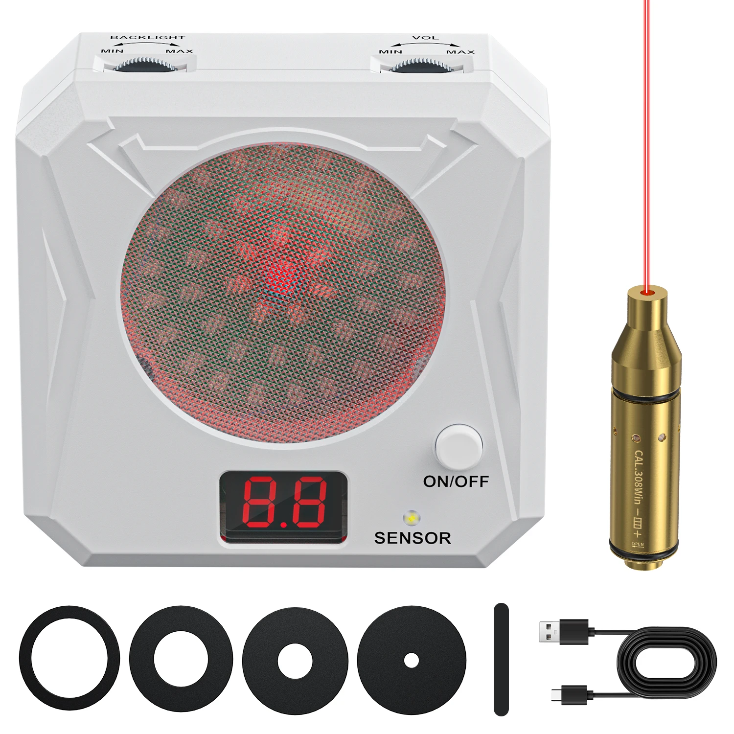 

Pistol Shooting Practice 308win Red Dot Laser Trainer and Laser Electronic Scoring Target