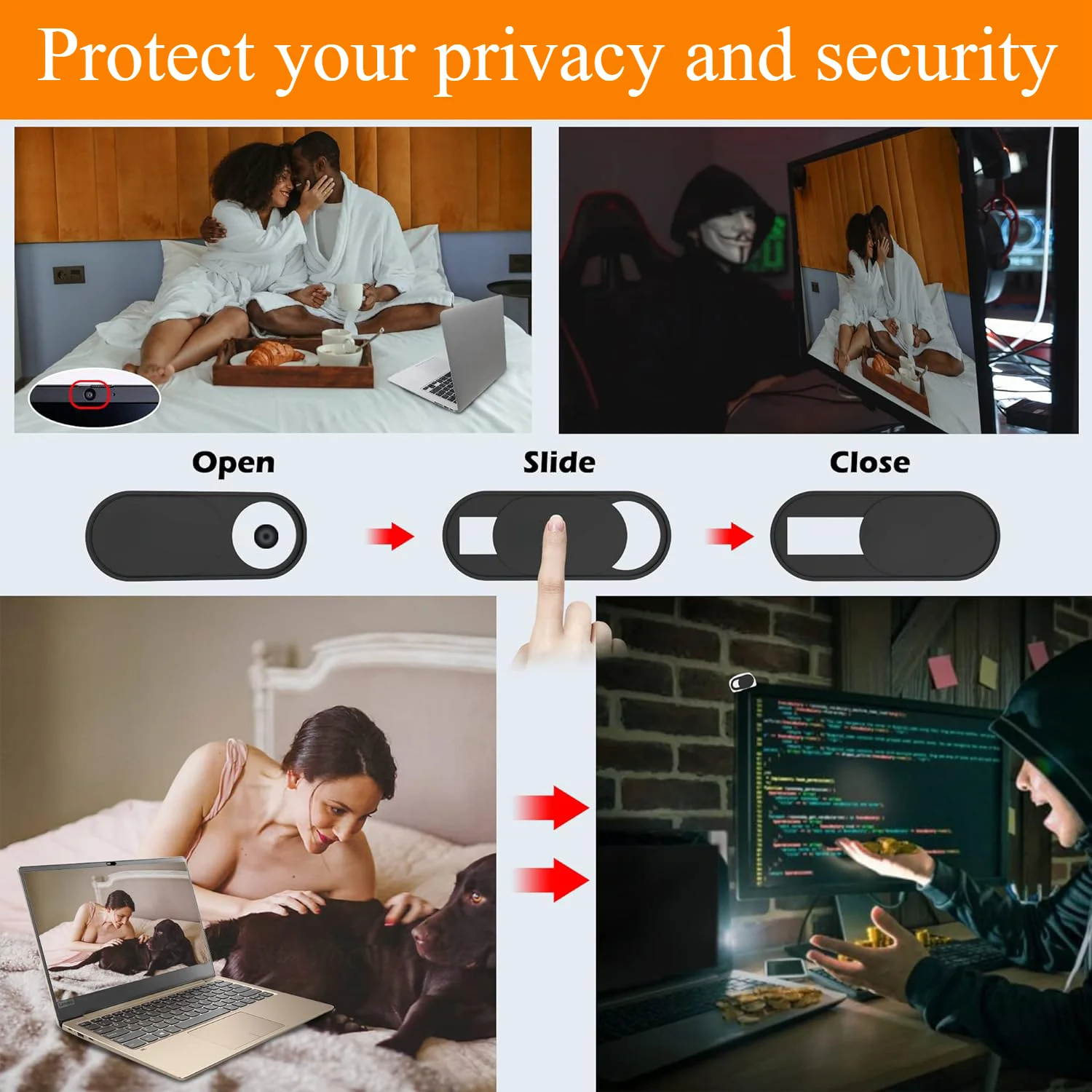 Camera Lens Cover Anti Hacking Peek Sliding Mobile Phone Lens Privacy Sticker for IPad Tablet Webcam Laptop Camera Cover