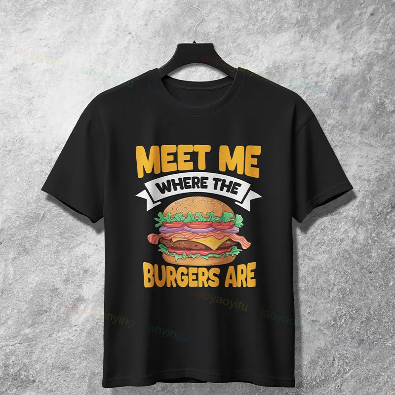 Lustiges Unisex-Grafik-T-Shirt „I Just Really Like Cheeseburgers“, 100 % Baumwolle, kurzärmelig, lässiges Streetwear-T-Shirt im Humor-Stil