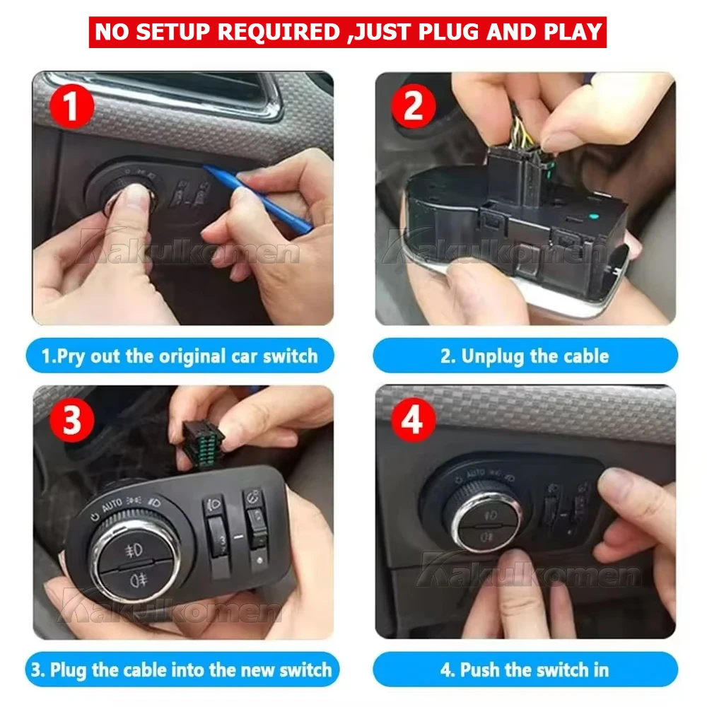 13301752 Car Head Lamp Fog Lamp Control Switch With AUTO Button For Chevrolet Cruze Malibu TRAX Opel Mokka Encore Astra J Regal