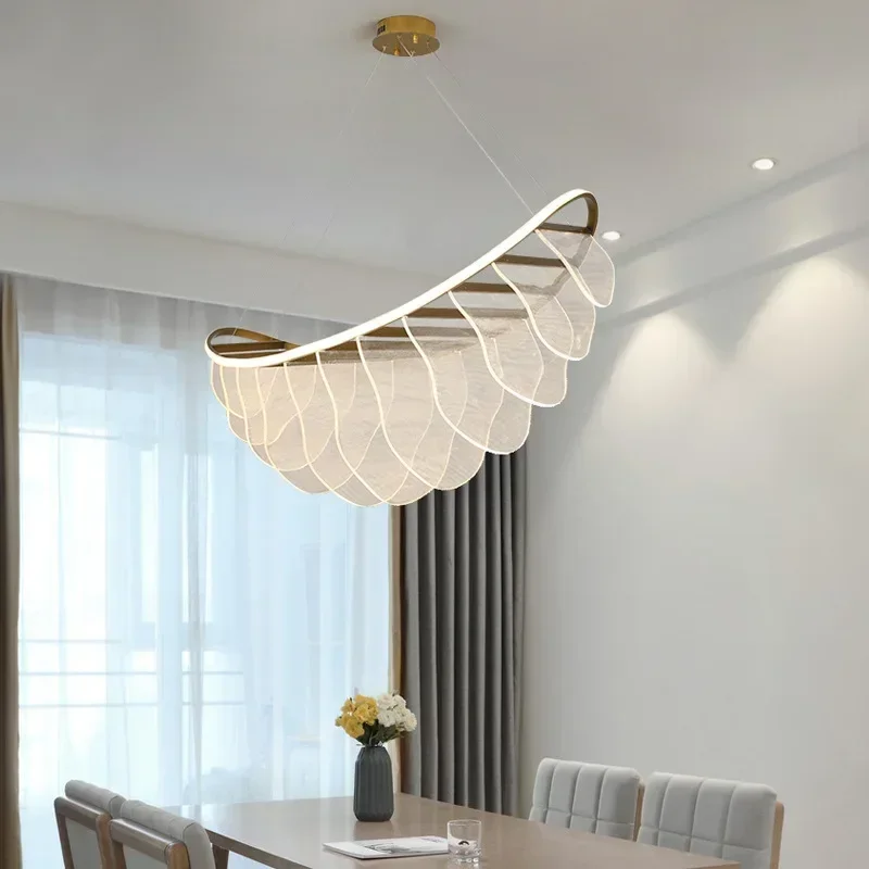 Nordic Style LED Sailboat Acrylic Pendant Light Modern Chandelier for Bedroom Dining Room Study Living Room Decor