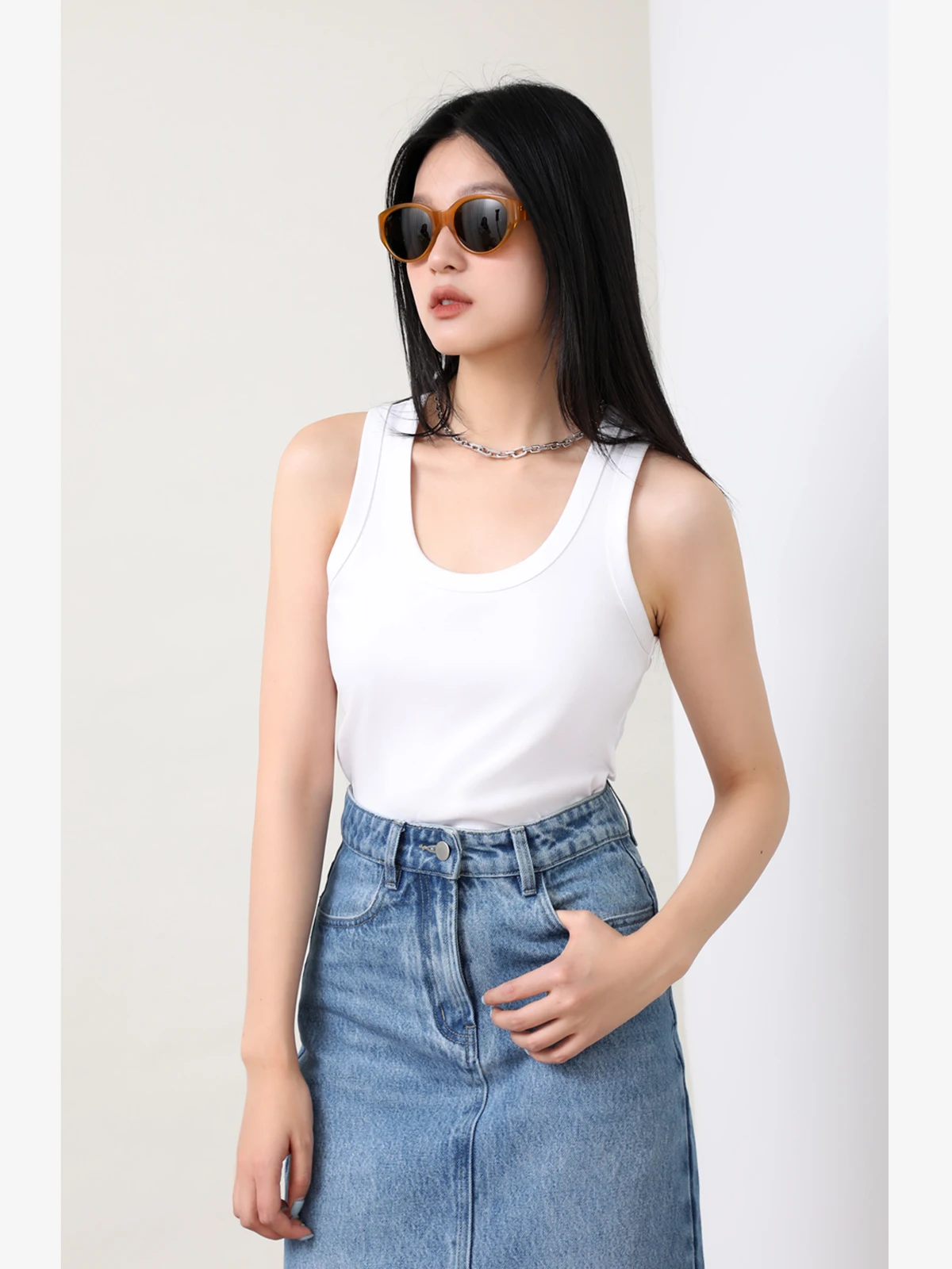 

Хлопковая майка-топ для работы, дышащая, приятная к телу, утягивающая, укороченная, модная, универсальная, цветная, летняя безрукавка