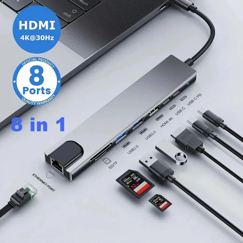 Usb C Hub 8 In 1, L…