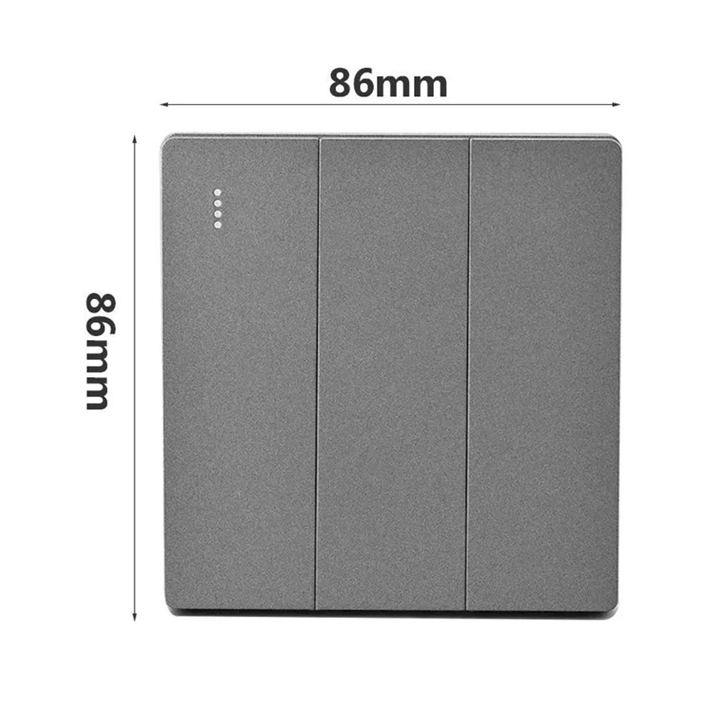 سهل الاستخدام للكمبيوتر الشخصي 86 مم مفتاح زر ضغط بدون إطار تصميم زر كبير رمادي غير لامع لوحة مزخرفة مادة مثبطة للهب