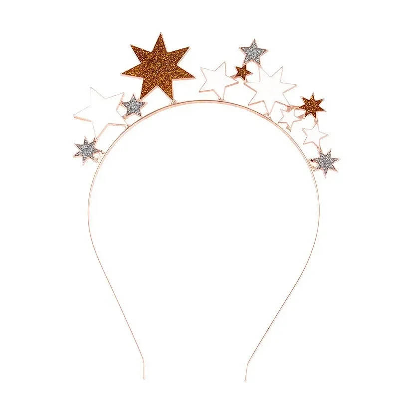 

Christmas Silver Star Headband New Years Decorations Hairband Costume Headpiece for Women Eve Party