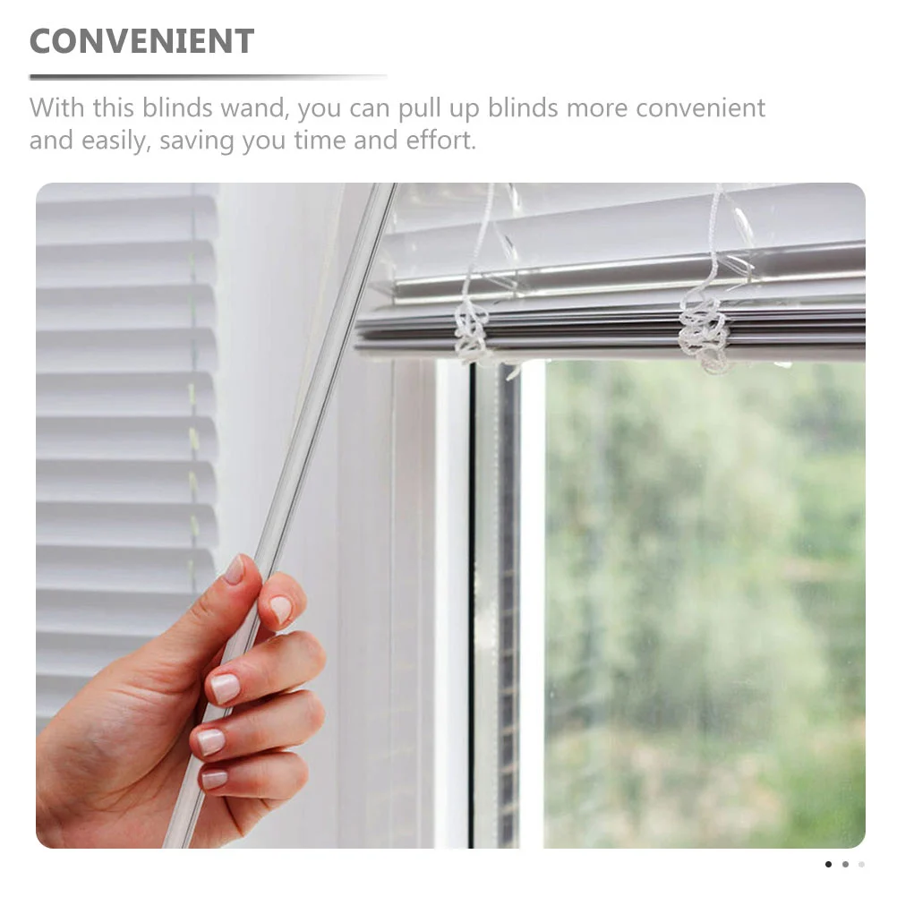 

19 Inch Clear Plastic Blind Wand For Vertical Blinds Replacement Curtain Pull Rod Tilt Stick With Hook Grip Home Window Door