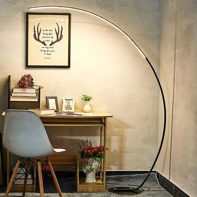 

Modern C Floor Lamp Dimming Remote Control Floor Light Black LED Corner Floor Lamp Bedroom Decoration Living Room Lamp Standing