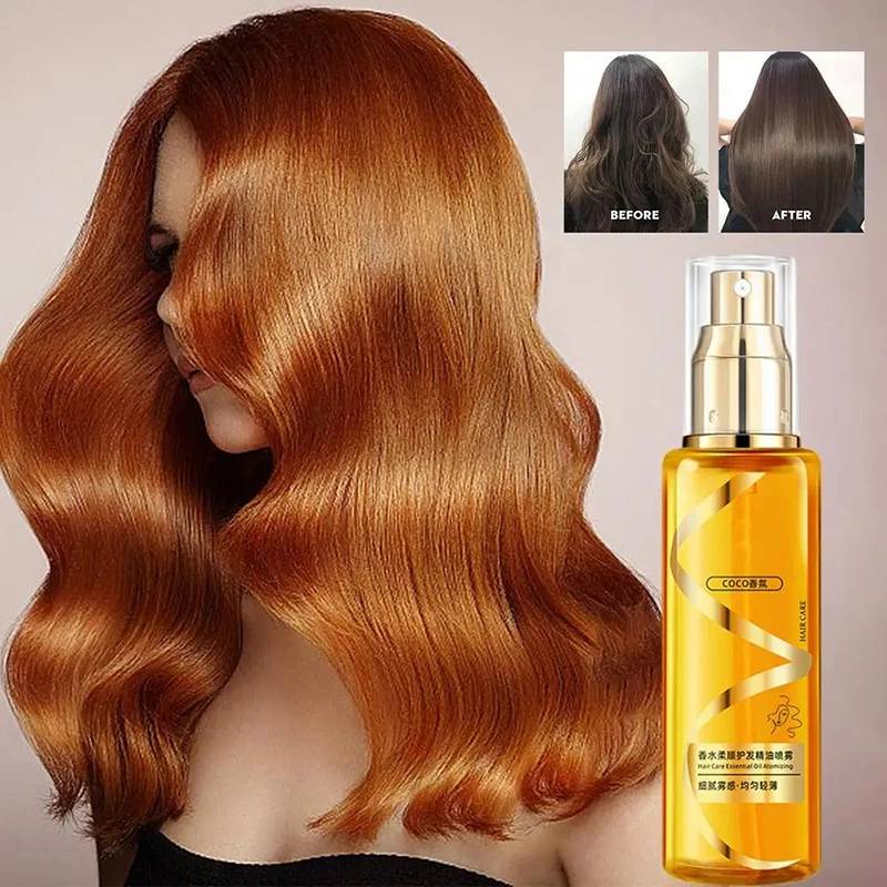 Spray de aceite inofensivo para el cabello, tónico hidratante y nutritivo para el cabello rizado, Spray de brillo para el cabello para mujeres, regalo, 100ml