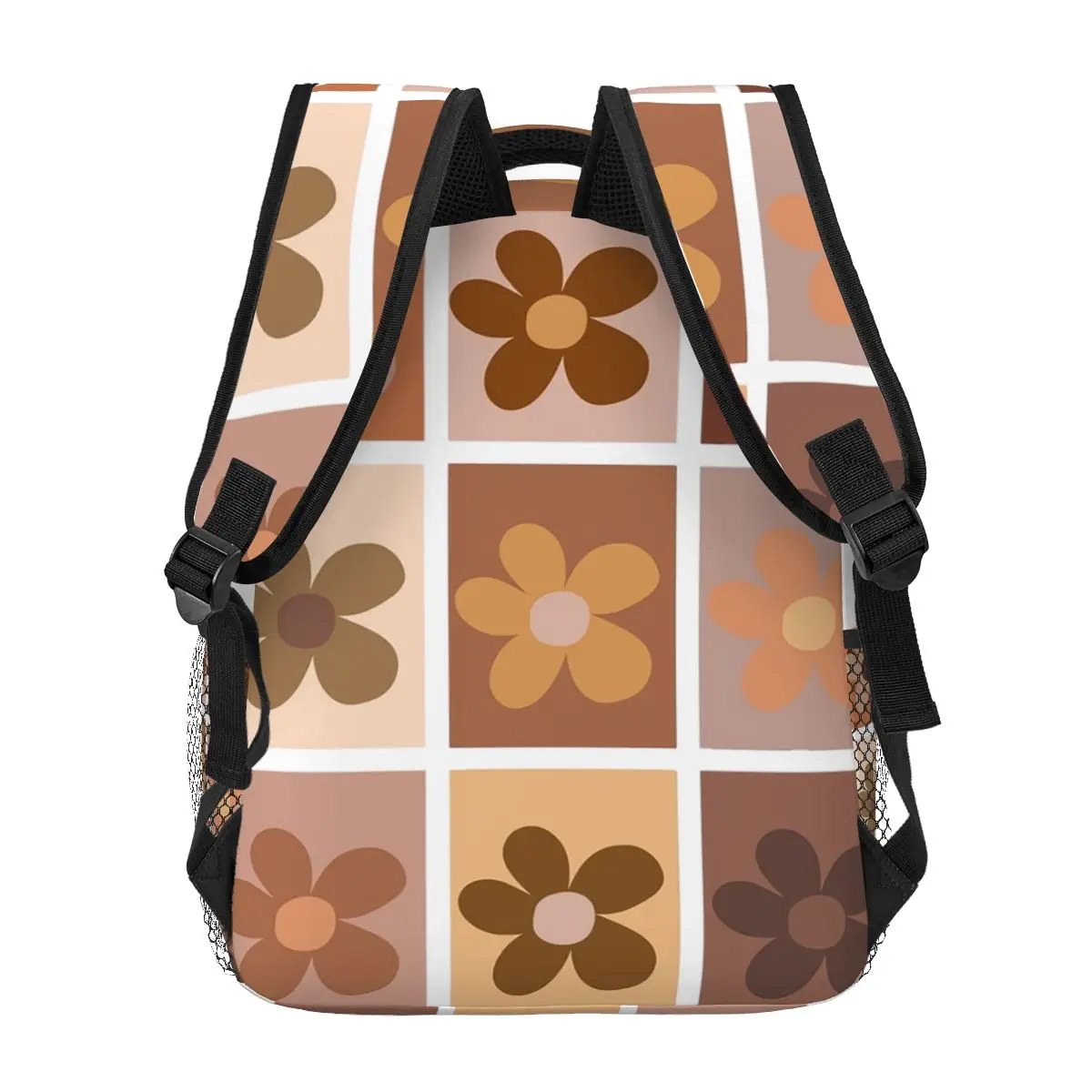 Mochilas neutrales Groovy Flower de los años 70 con ilustración, mochila para niños y niñas, mochilas escolares para niños, mochila de viaje de dibujos animados, bolso de hombro