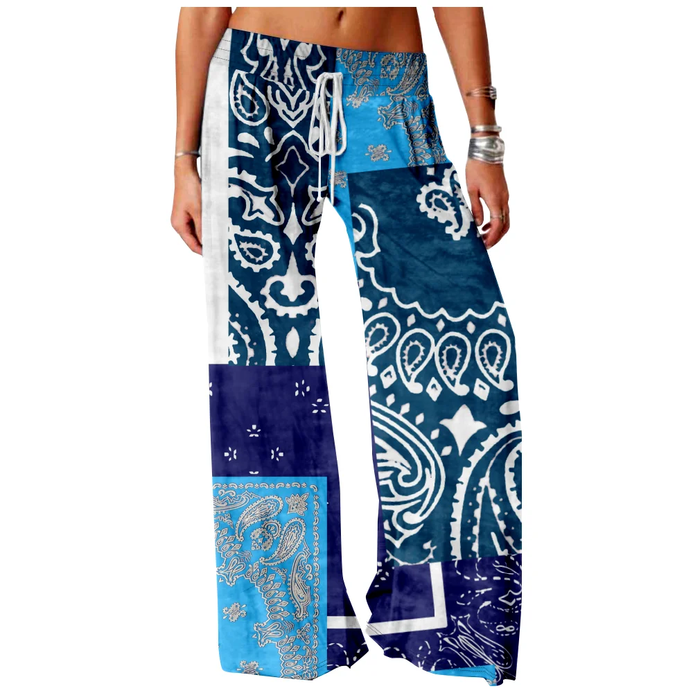 

Women's Mid-Century Retro Casual Pants Hawaiian Cashew Flower Loose Women's Large Size Wide Leg Harem Pants