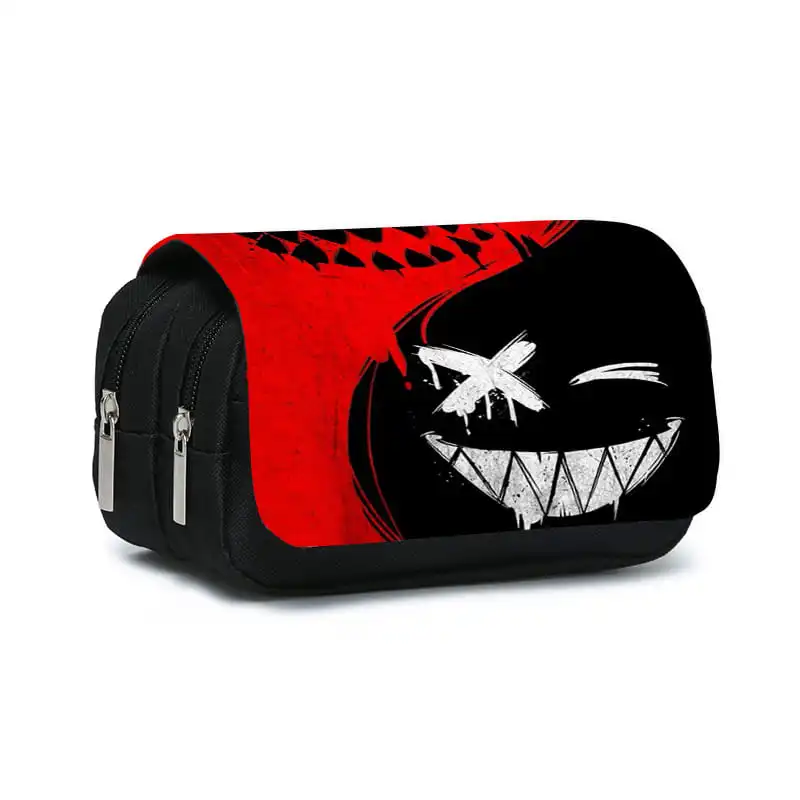 Evil Head Double Flip Pen Case für Jungen und Mädchen, bestes Geschenk, 2D flache Cartoon-Federtasche, Schultasche für Kinder