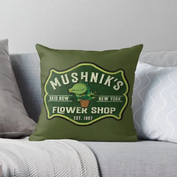 Mushnik Is Florist Crest Seymour Worn  Printing Throw Pillow Cover Fashion Soft Waist Case Bedroom Pillows not include One Side