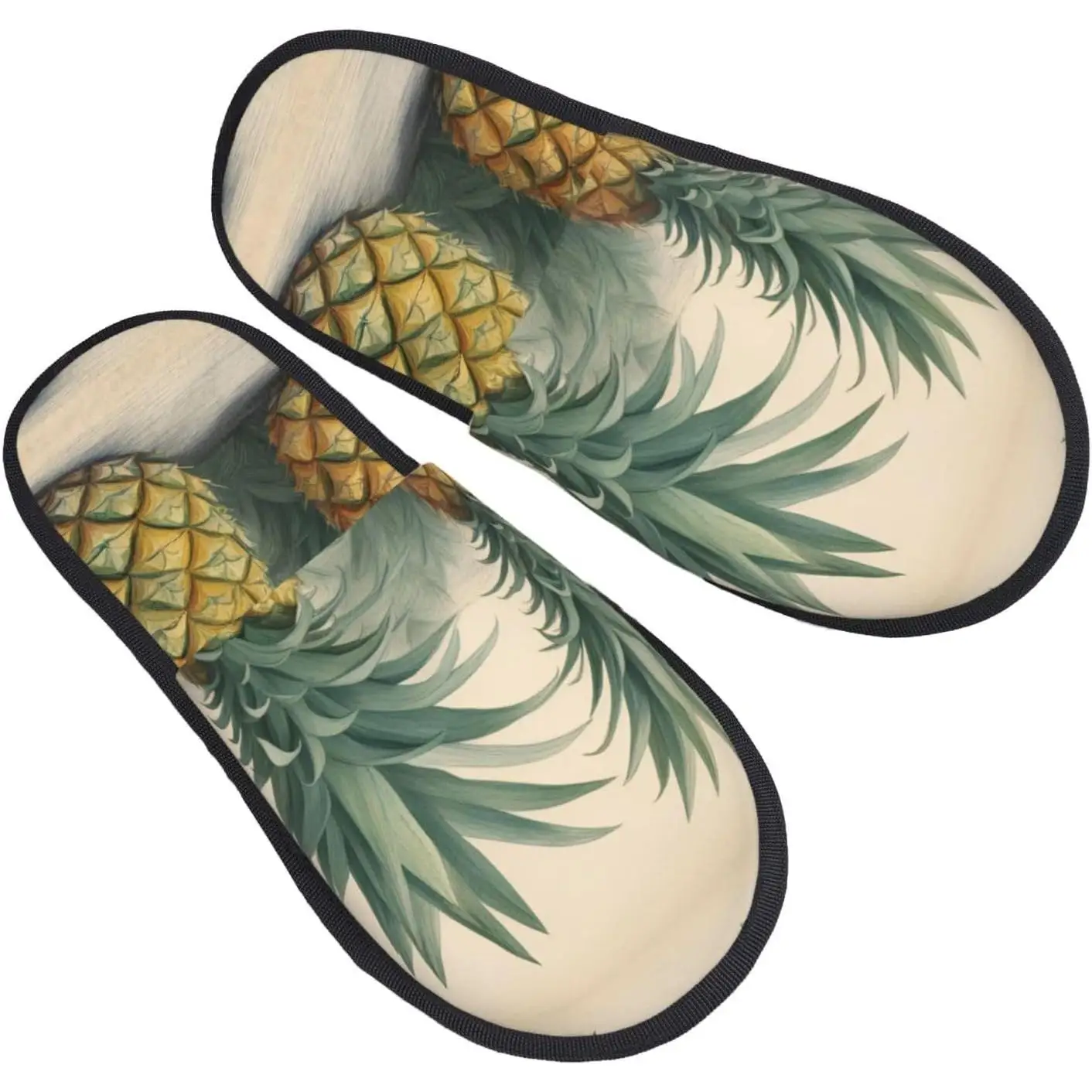 

Pineapple printing Fall Winter Fuzzy Slippers Comfy House Shoes,Portable for Hotel Travel Gifts for Women and Men