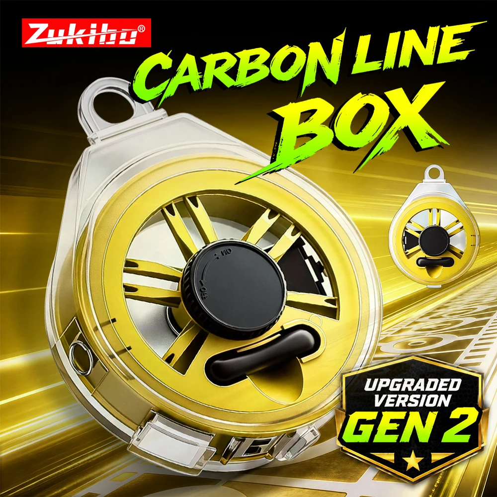 ZUKIBO Line Storage Box Carbon Line Tackle Box Built-In Line Cutter Fishing Yellow Sub Line Spool Storage Case For Angling