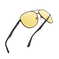 ZENOTTIC 편광 파일럿 선글라스 남성용, 탄소 섬유, 안경, 미러 렌즈, UV 차단