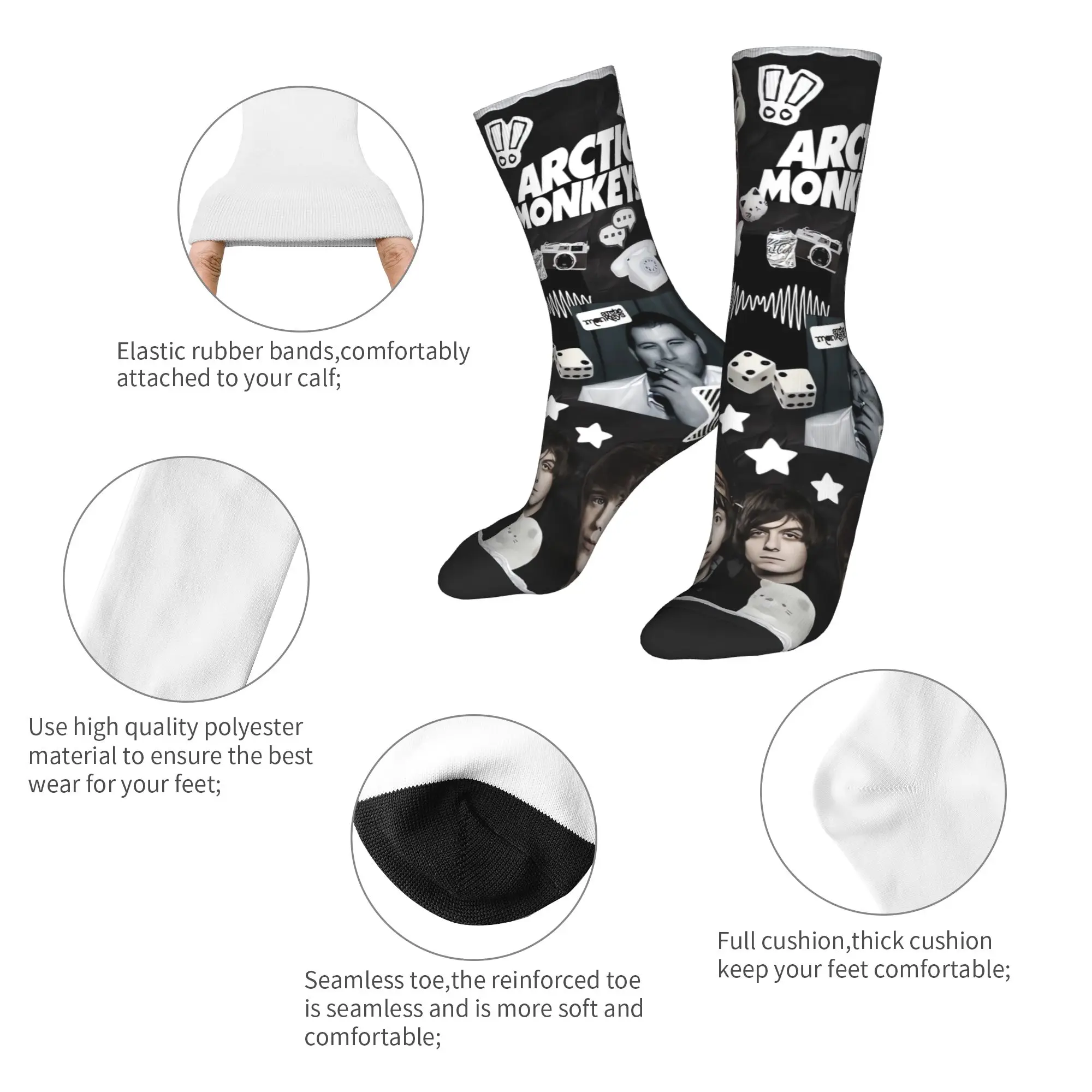 Rock Band Arctic Monkeys Socks  Kawaii Stockings Men High Quality Climbing Socks Winter Graphic Anti Slip Socks view 6