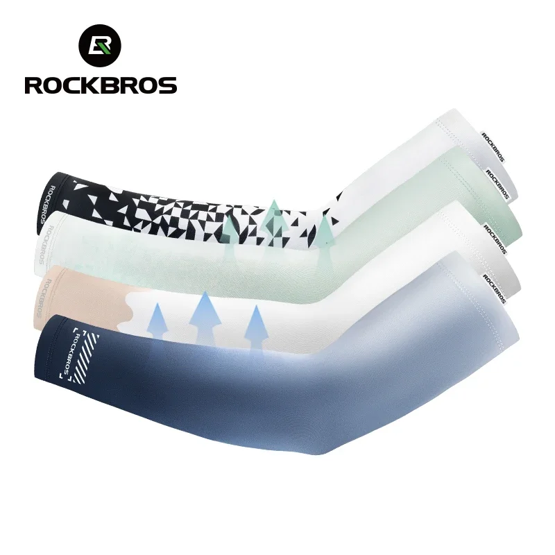 ROCKBROS New Ice Silk Bike Sleeves anti-uv Sunscreen Running ciclismo Sleeve pesca bicicletta Outdoor traspirante Unisex Arm Cover