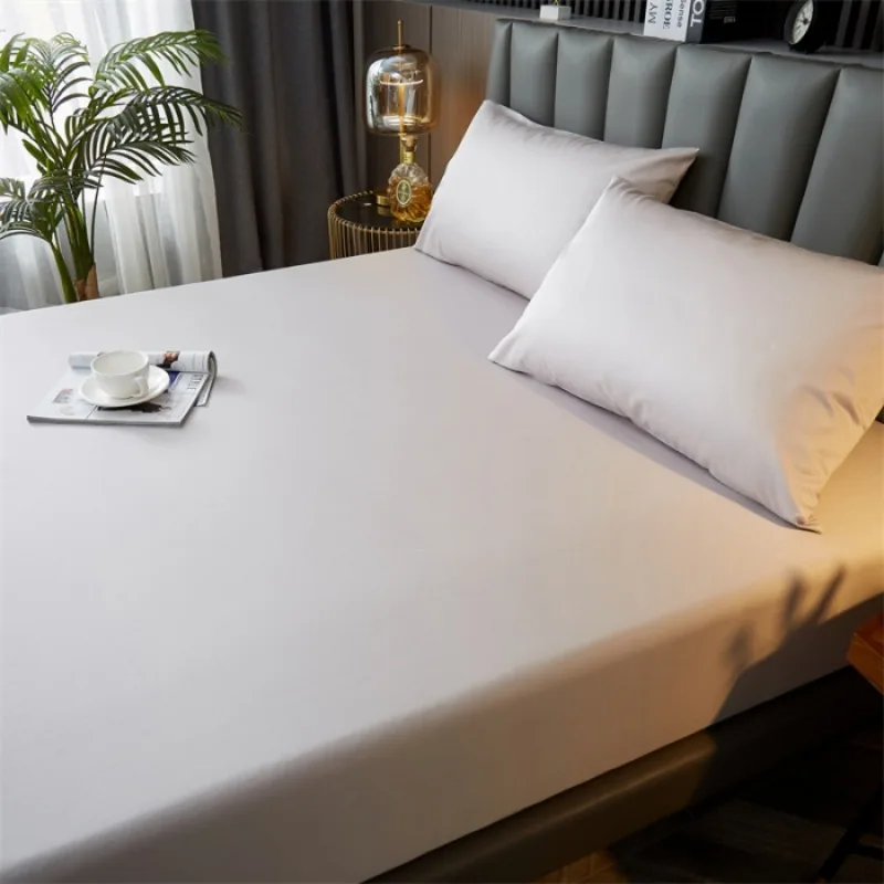 

1pcs satin surface Bedding Fitted Sheet（No pillowcase）Elastic Band Around Mattress Cover King Bed Cover Sheet
