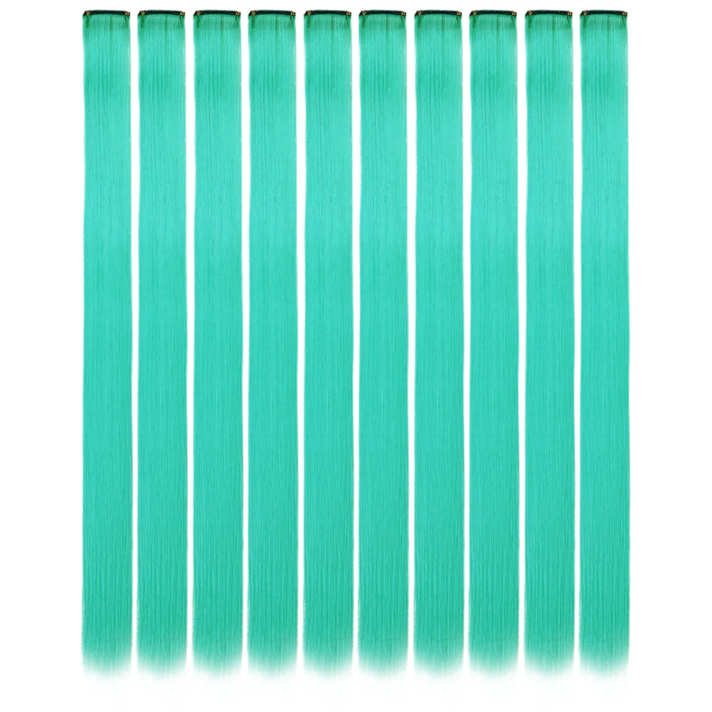10PCS/Pack Colored Party Highlights Clip in Hair Extensions