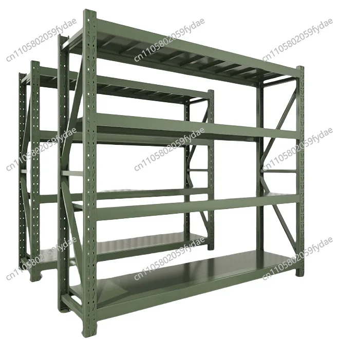 Army Green Heavy Duty Shelf Multi-layer  Mold  Industrial Warehouse Storage Warehouse  Commercial