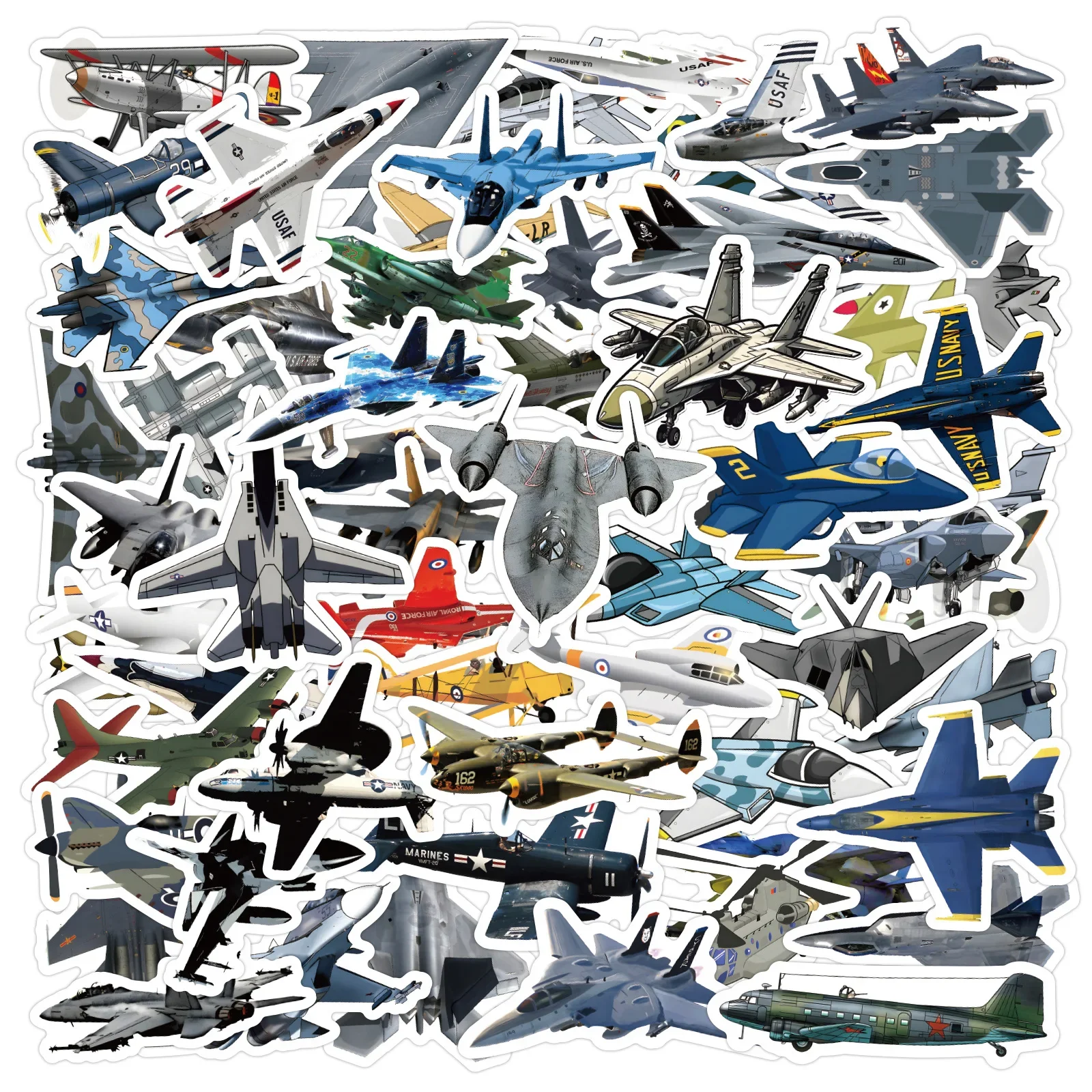 60PCS Coole Super Kampfflugzeug Aufkleber Cartoon Flugzeug Aufkleber Laptop Telefon Gitarre Fahrrad Skateboard Graffiti Aufkleber Kinder Spielzeug Geschenk