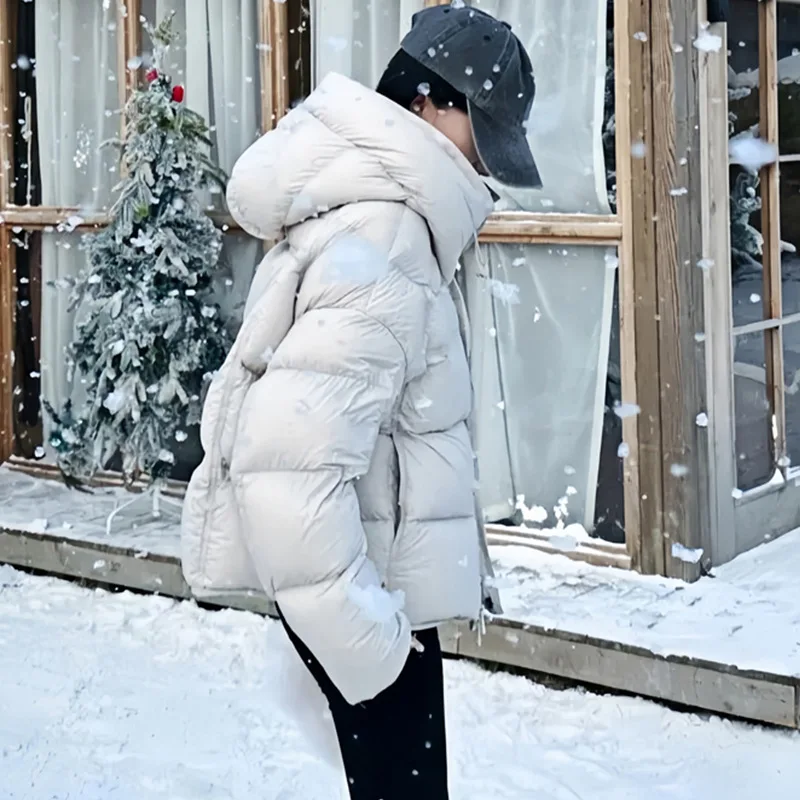 المرأة البخاخ أسفل سترة الشتاء مقنعين قصيرة الأبيض بطة أسفل معاطف امرأة dvainstorounasя كردولينا doudoune فام لوكس JK-265 #2