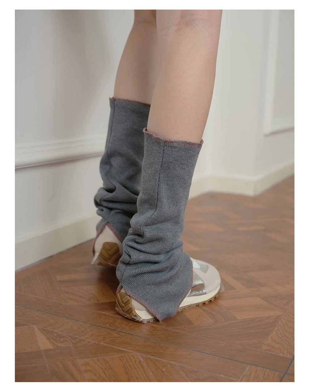 Korean Y2K Wool Blend Hot Girls Lolita Leg Warmers Socks Retro Spring Autumn Casual Thin Mid-tube Leggings JK Uniform Boot Cover