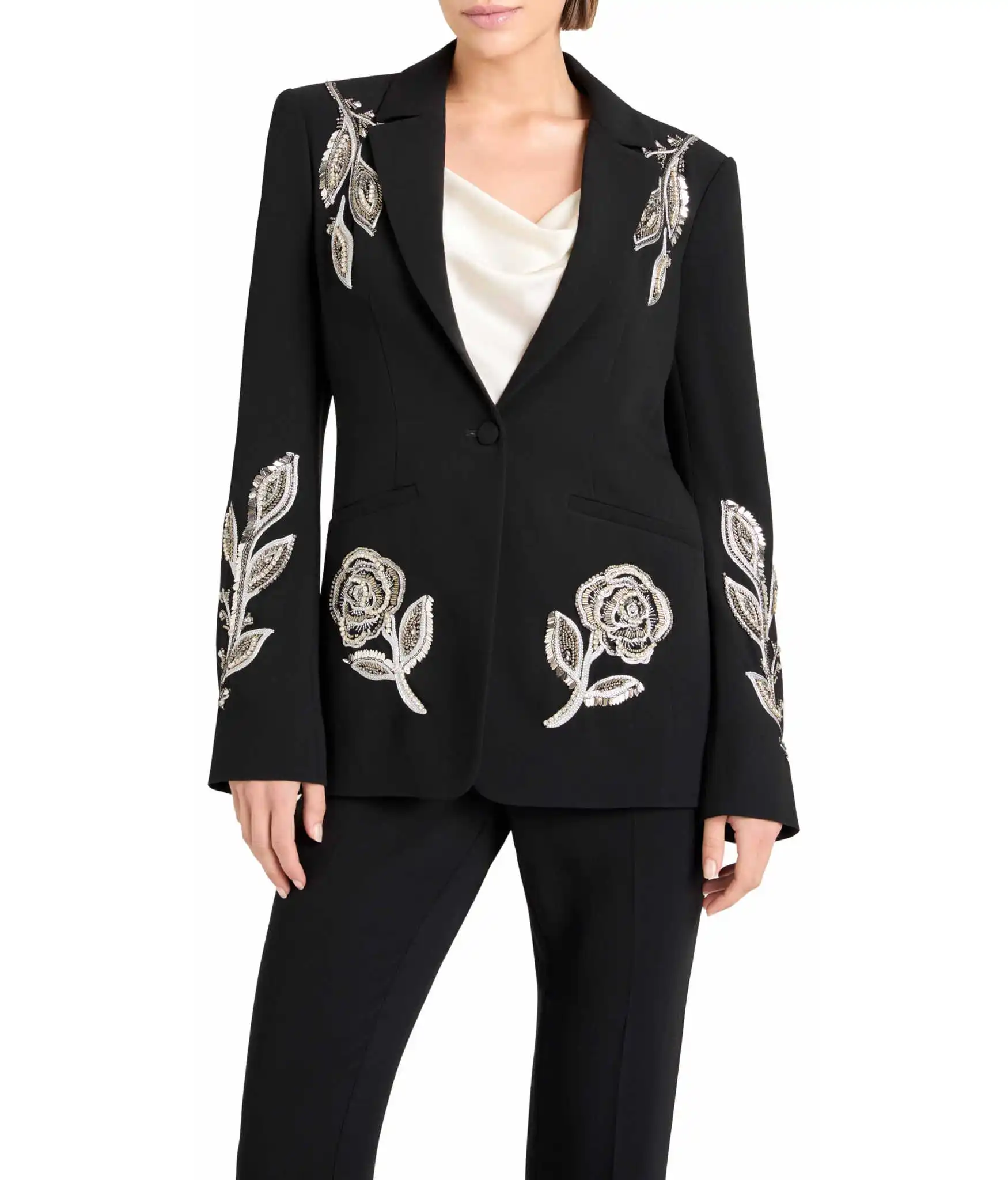 Gorgeous Beaded Women Suits Single Breasted Mother Of The Bride Outfits Loose Fit Birthday Party Customized 2 Pieces