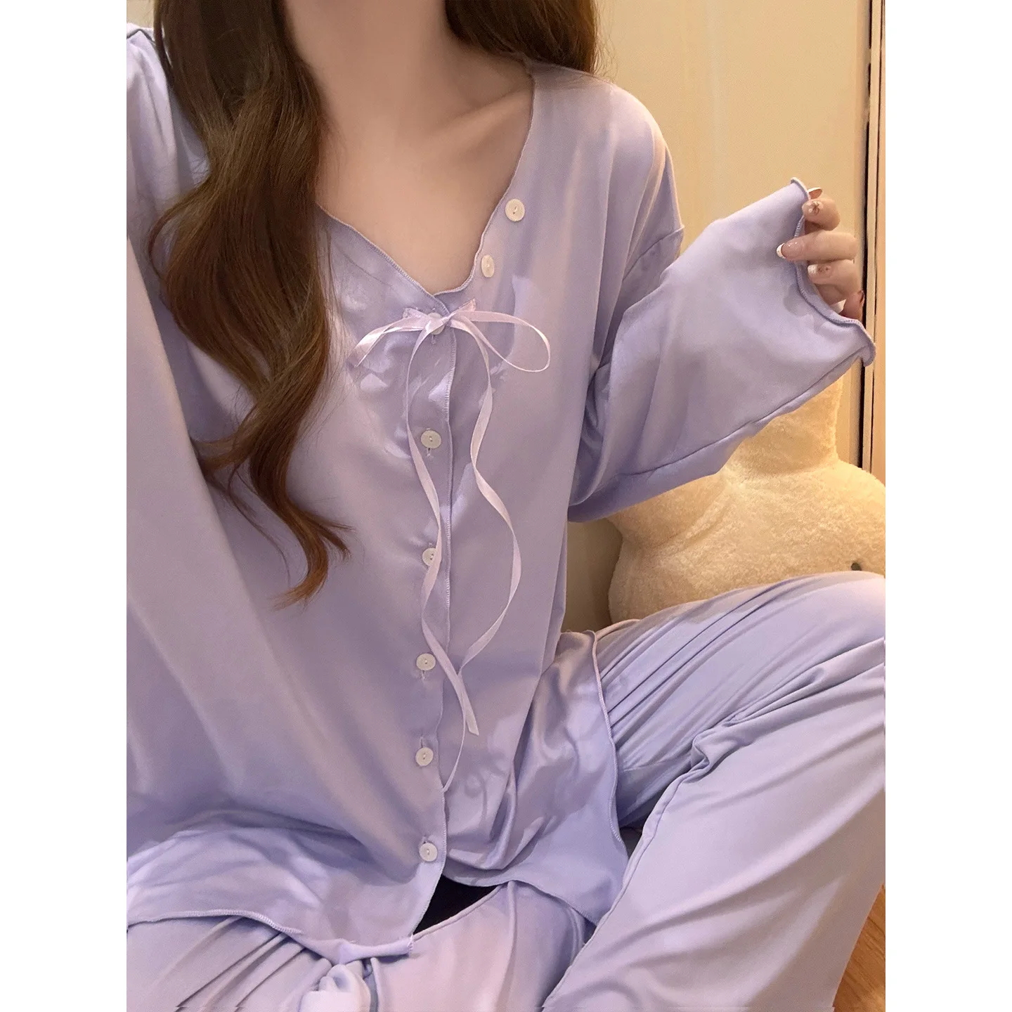 

Женский пижамный комплект: модная домашняя одежда для весны и осени, милая и мягкая пижама для девушек