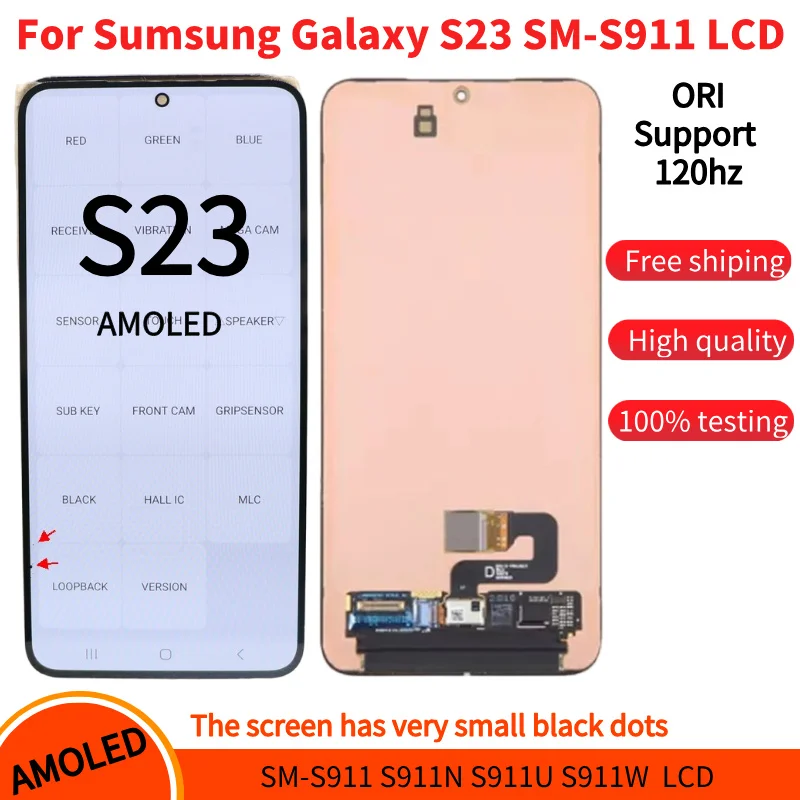 AMOLED S23 Dipslay Screen Assembly for Samsung Galaxy S23 S911B S911B/DS Lcd Display Digital Touch Screen Parts