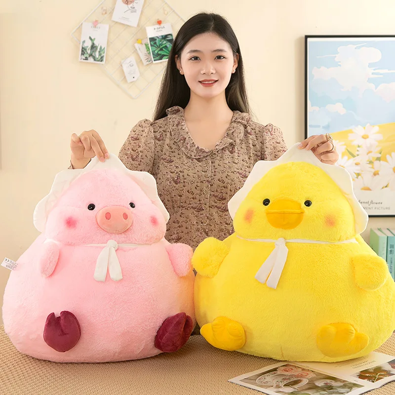 

MINISO Cute Duck-dun-dun Pig Stuffed Doll Room Decoration Doll To Accompany Children To Sleep Daily Surprise Gifts for Children