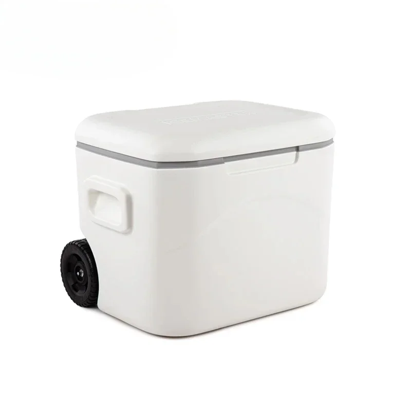 53L Waterproof Fresh-Keeping Long-Distance Transport Cold Storage Insulated Trolley Wheeled Ice Bucket cooler box with wheels