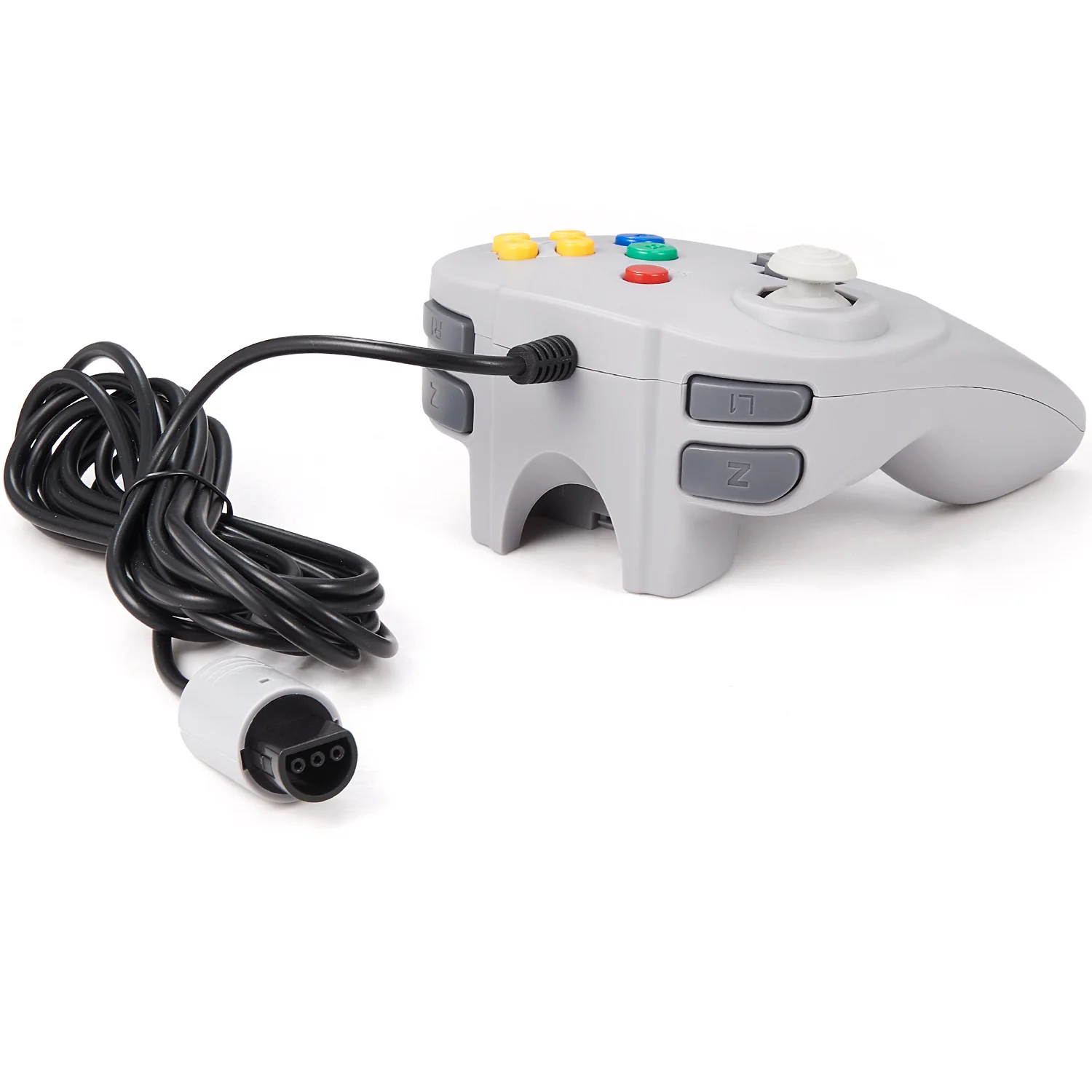 Retro for N64 Mini Controller Wired Remote Bit Game Pad Upgraded Joystick Controller for Classic N64 Console (Gray)