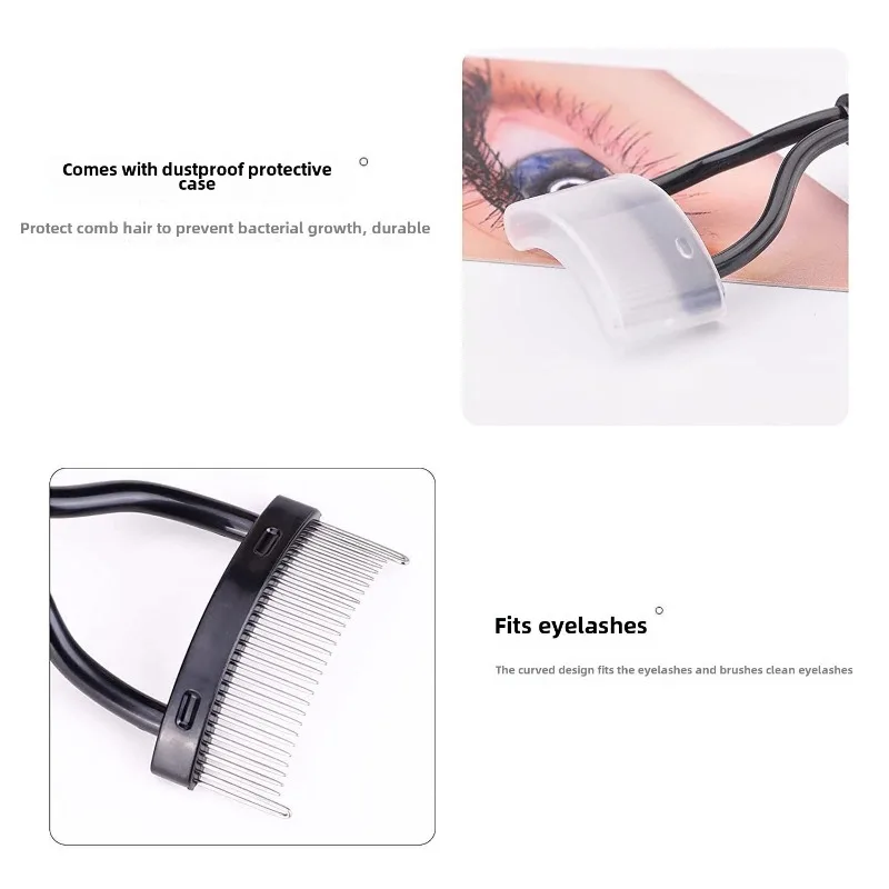 Eyelash Separator Metal Teeth Straight Eyelash Curler Beauty Makeup Eyelash Brush Combs Mascara Curl Make Up Tools Stainless