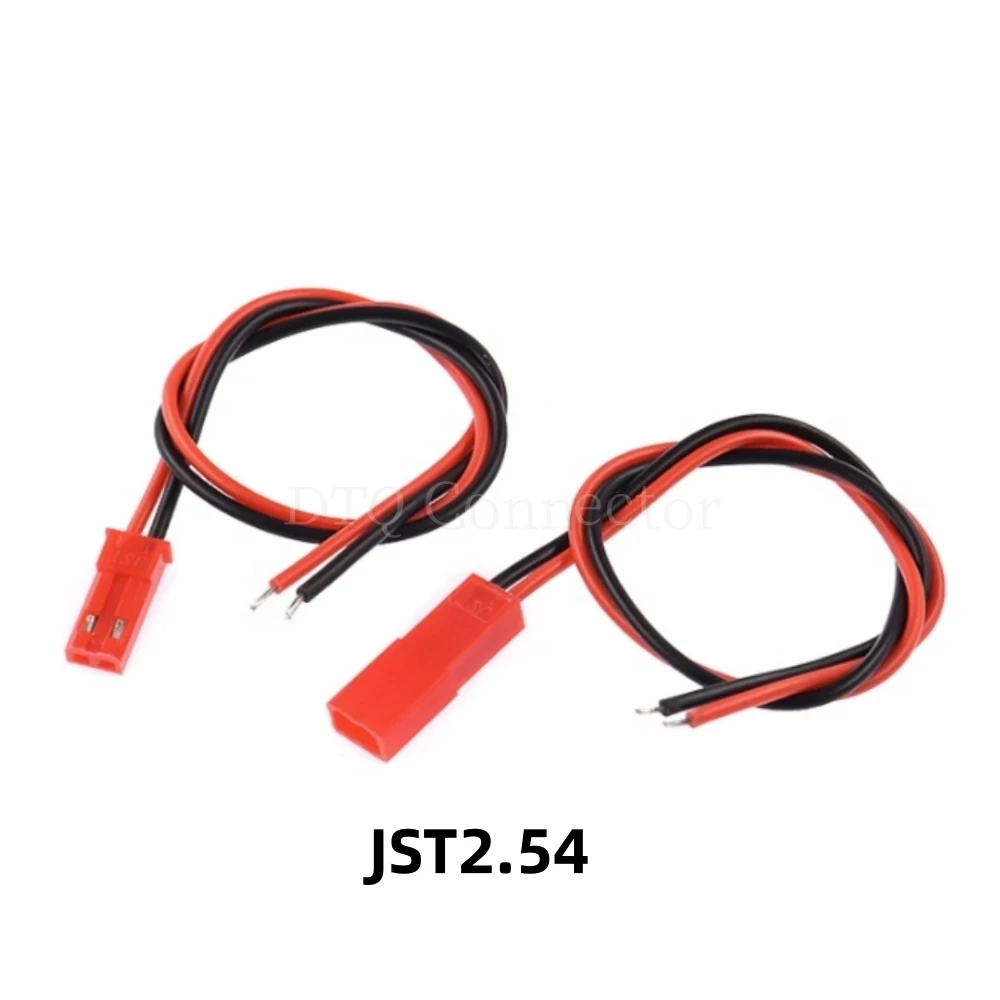 JST2.54 100mm 150mm 200mm 2 Pin Male Female Plug Connector Cable Wire for RC Toys Battery LED Lamp