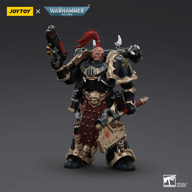 JOYTOY Warhammer 40k 1/18 Action Figure Chaos Space Marines Black Legion Chosen Champion Model Collection Desk Decor Toys Gifts