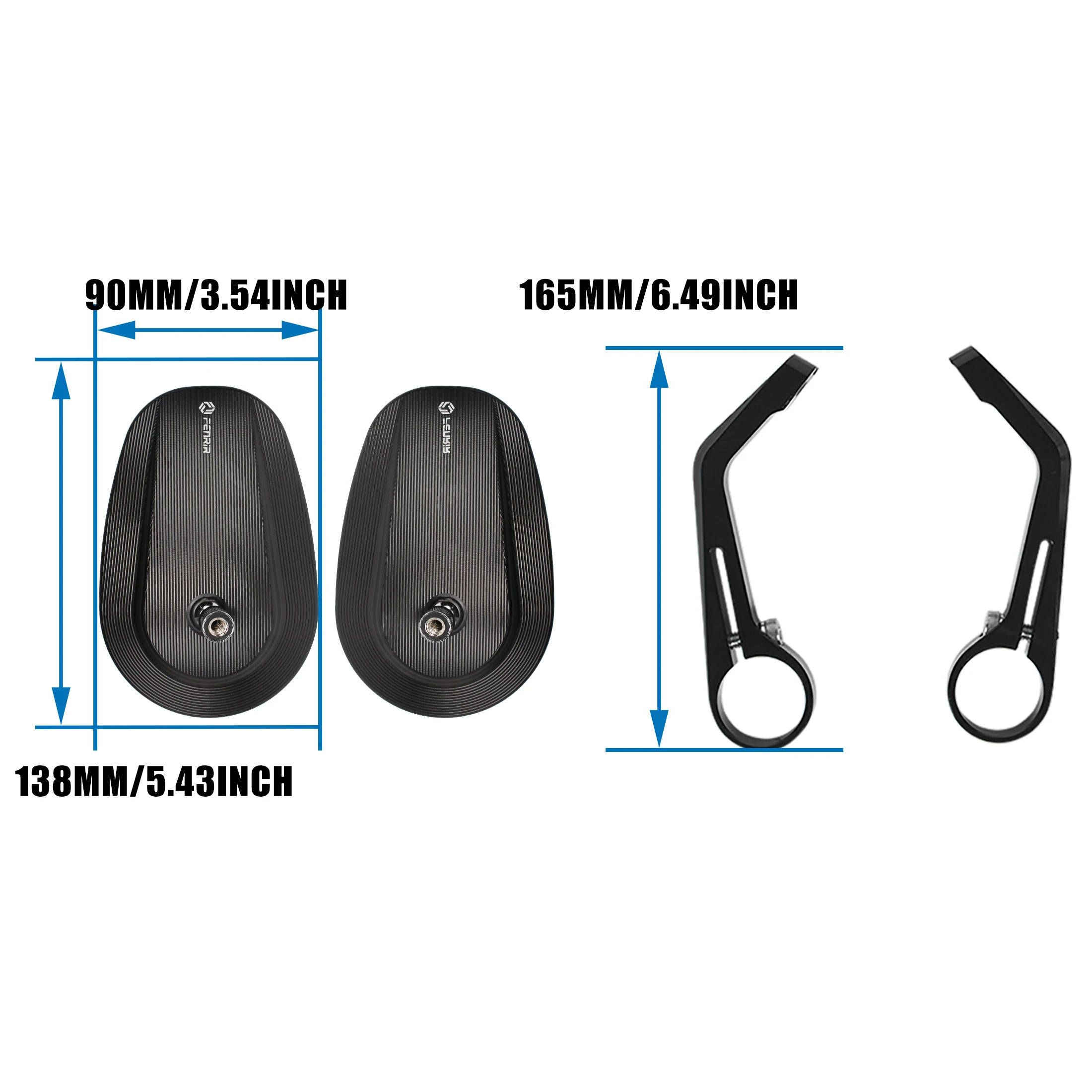 EMARK Motorcycle Bar End Mirror for Triumph Bonneville Bobber T100 T120 Street Triple765 Trident Thruxton Speed Triple Twin view 4
