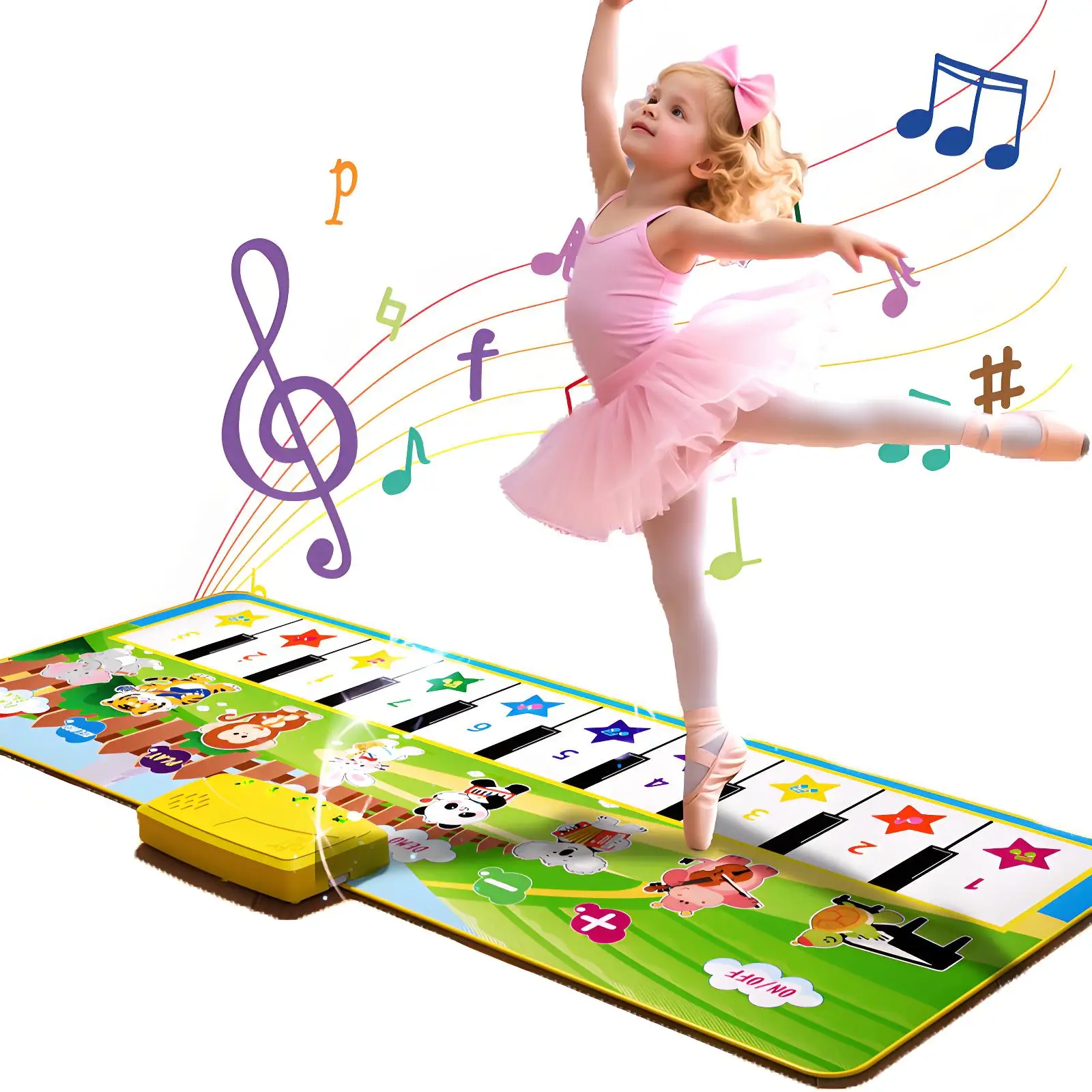 100x36cm Kids Music Piano Mat Toddlers Floor Keyboard Dance Mat with 8 Instrument Sounds Baby Carpet Educational Toys Kids Gifts