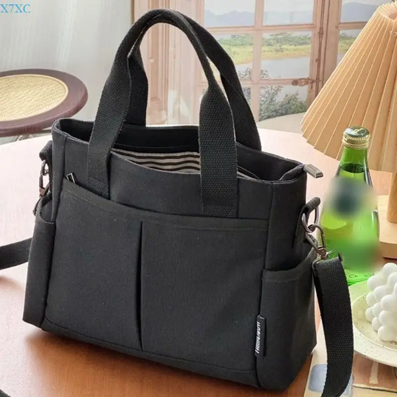 

X7XC Trendy Women's Handbag Fashion Canvas Shoulder Bag with Removable Strap