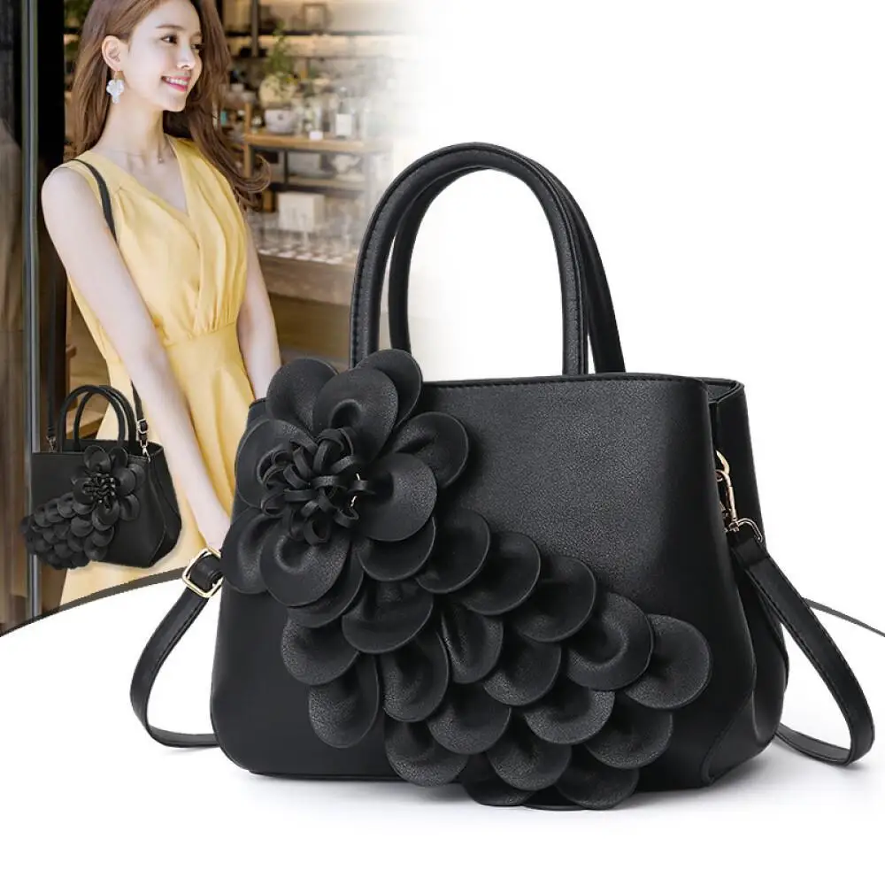 Handbag 2024 New Stylish European American Popular Pu Leather Floral Portable Shoulder Bag Cute Bag Wholesale Price