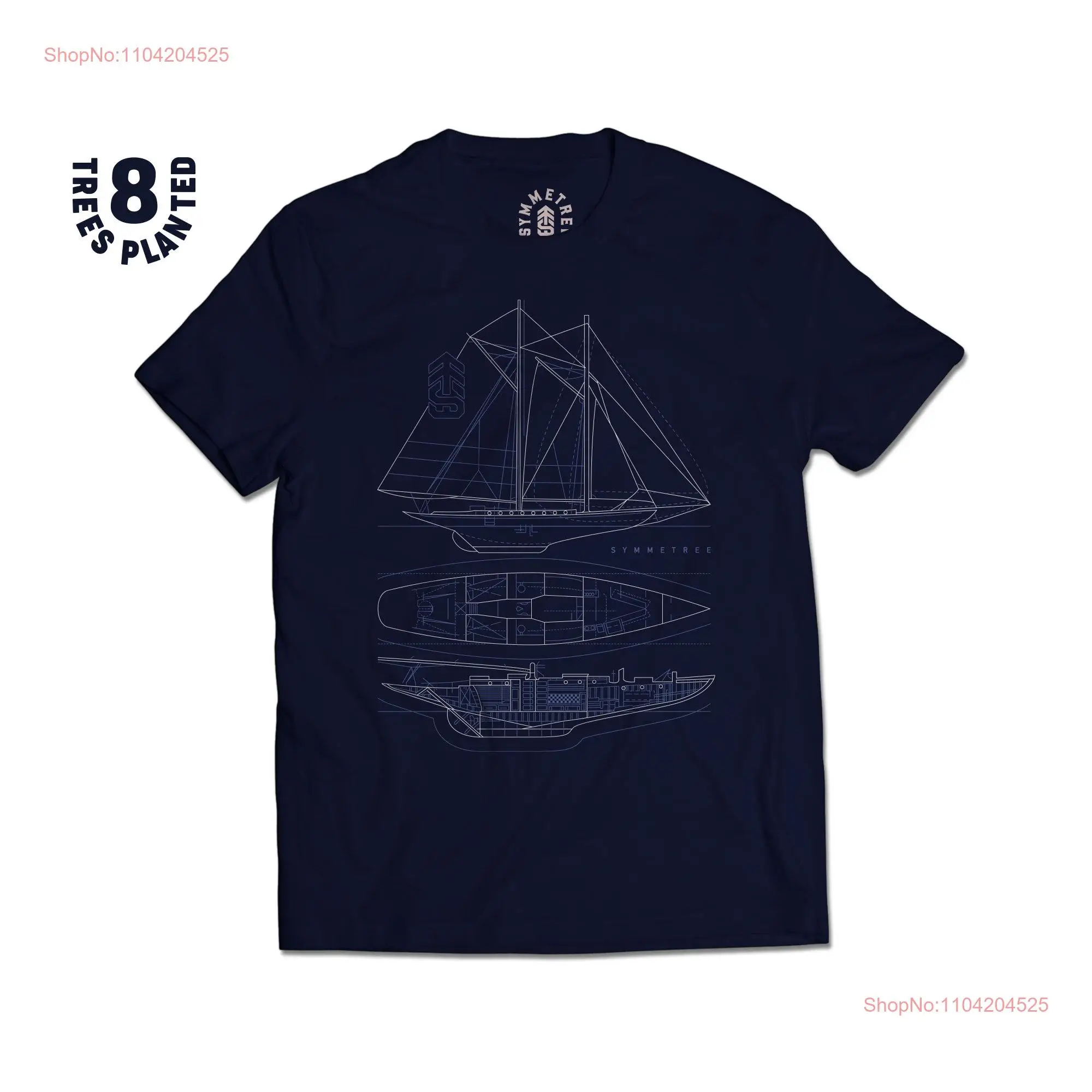 Boat T shirt Sailing Lover Sailor Maine Schooner Summer Vacation Tall Ships Ocean long or short sleeves