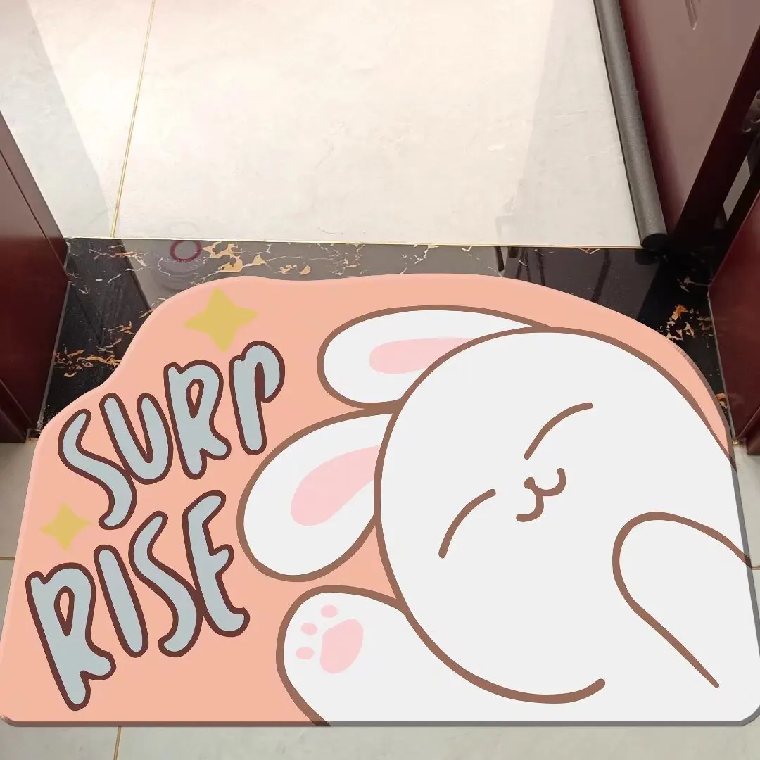 Toilet floor mat, diatom mud, quick-drying bathroom mat, toilet door, bathroom anti-skid and anti-drop foot mat