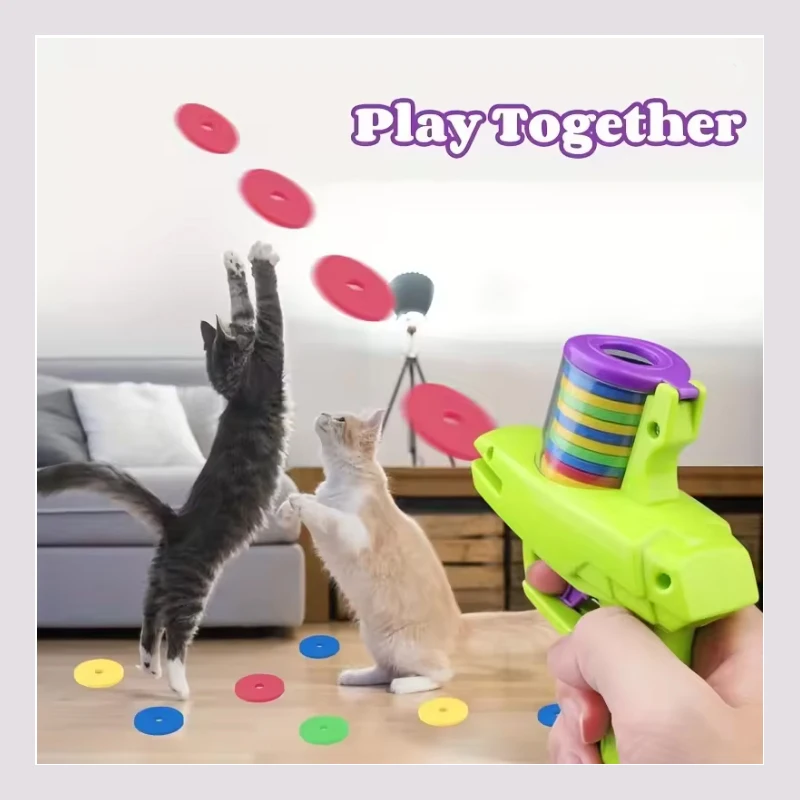 

DD Interactive Turnip Gun Cat Toy with 15pcs Reusable Soft Bullets, Pet Hunting Training & Funny Interactive Play Supplies