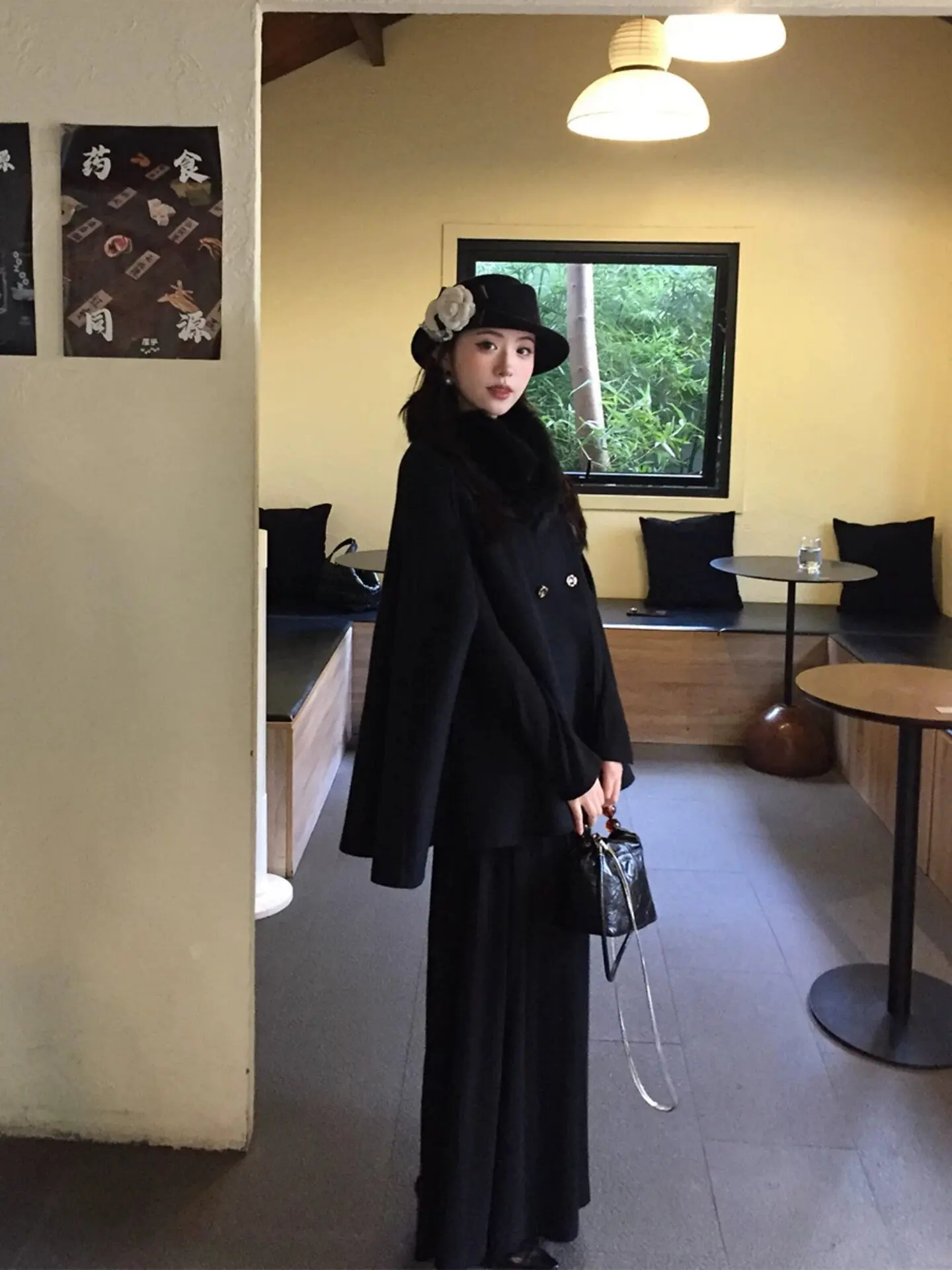 Rich Daughter Short Double-sided 80% Wool 8% Cashmere Cape Coat Women's Small Autumn and Winter Woolen Coat High-end Sense